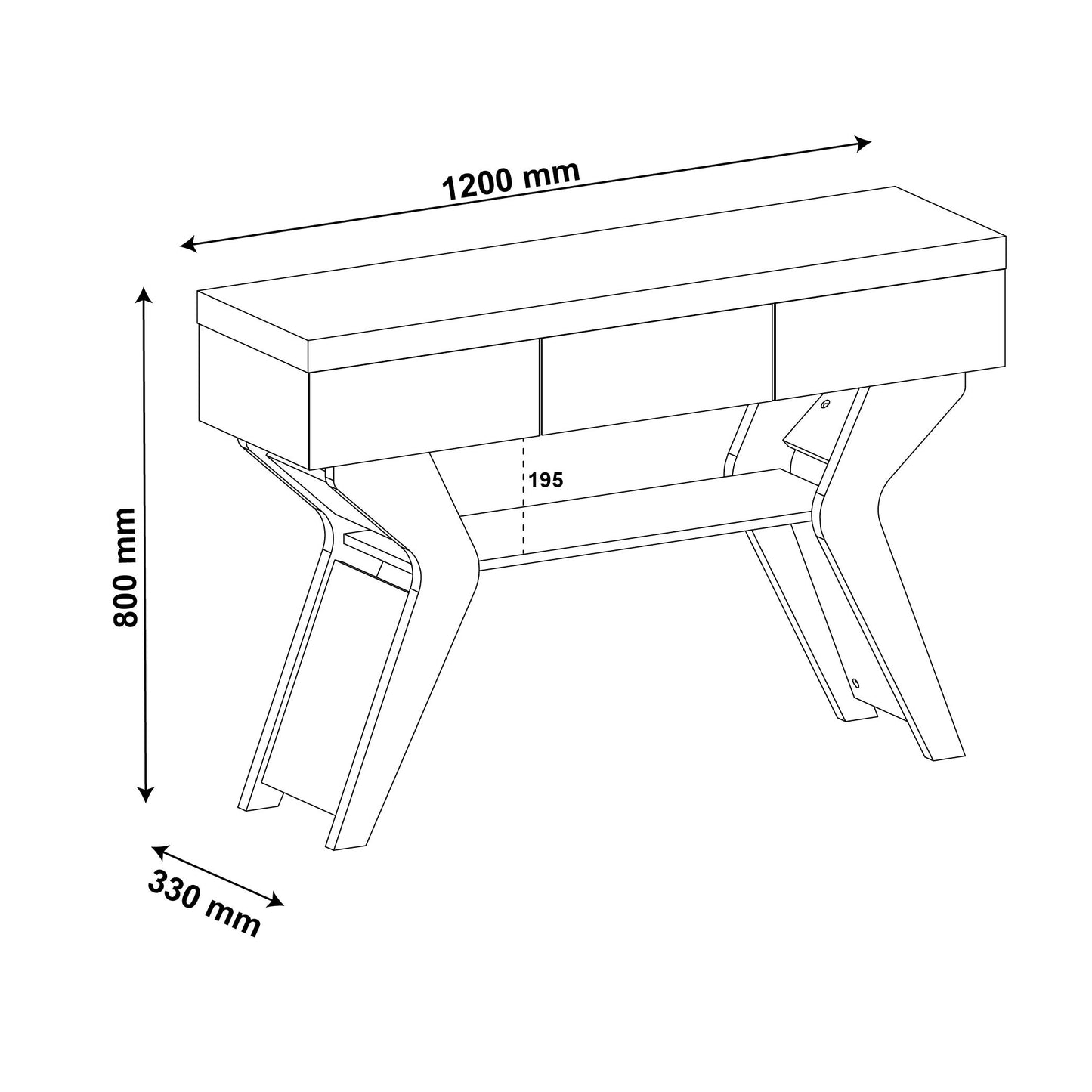 Artely Houston Console Table, Off White,W 120 cm X D 33 H 80