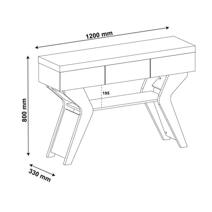 Artely Houston Console Table, Off White,W 120 cm X D 33 H 80