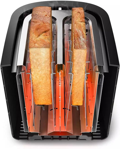 Philips 5000 Series Toaster - 950W, Auto Shut-off, Reheat Mode, Bun Warming Rack - HD2650/31 Black & Copper