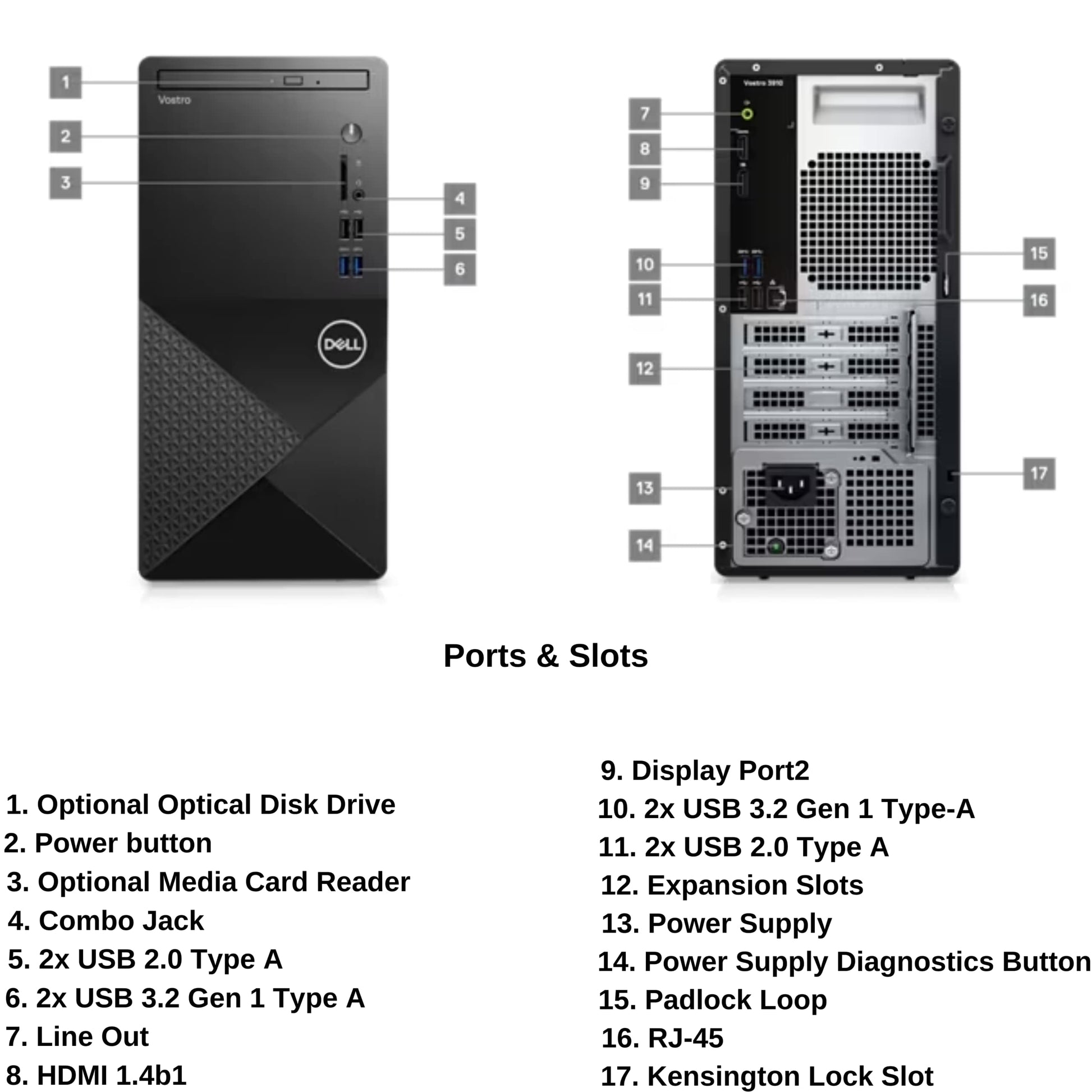 Dell 2022 Newest Dell Vostro 3910 12th Generation Business Desktop, Intel Core i5-12400 Processor |16GB DDR4 Ram |1TB SSD |WiFi 802.11ac |Bluetooth 5.0 |DVDRW |Win-11 - CaveHubs