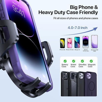 Miracase 【2023 New Generation】Car Phone Holder, Long Arm Phone Holder Car for Dashboard Windshield Air Vent【Heat-Resistant Strong Suction Cup】Car Mobile Holder Compatible with All Smartphones