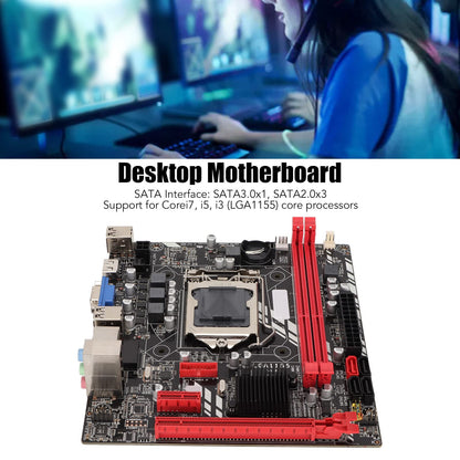 LGA1155 DDR3 Motherboard, B75M Desktop Computer M ATX Motherboard with 2 DDR3 Slots, Up to 16G Memory, Gaming Motherboard Support i3 i5 i7 Pentium Xeon Processor