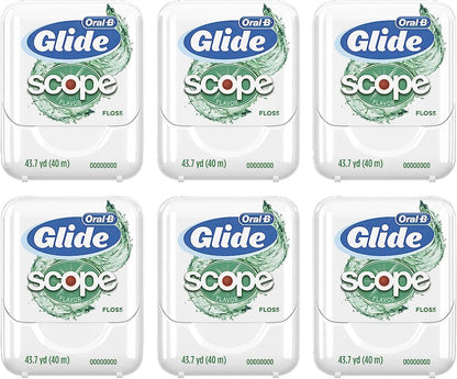 Oral-B Glide Dental Floss, Scope Flavor, 40m (Pack of 6)