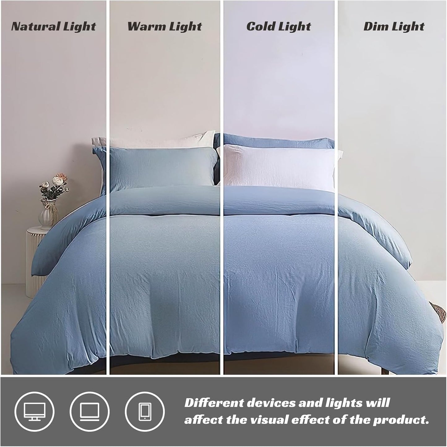 UCHUANG Duvet Cover Set Queen Size 4 Pcs, Include 1 Quilt Cover 200 x 230cm & 2 Pillow Cases 48 x 74cm & 1 Bedsheet 235 x 250cm, Super Soft Quality Cotton Bedding Set, NO Comforter - Milk Tea Cheese