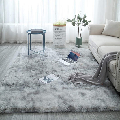 Tinyboy-hbq Area Rugs Shaggy Carpet for Living Room Bedroom Large Fluffy Carpet Modern Non-Slip Mat Multisize Rug Indoor Home Decor (Gray White, 80 x 120 cm)