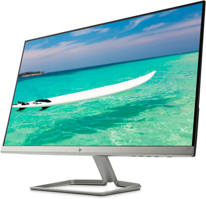 HP 27F Display Monitor LED, FHD, 27 Inches, IPS, 2 HDMI ,1 VGA,AMD FREESYNC, Silver/Black - CaveHubs