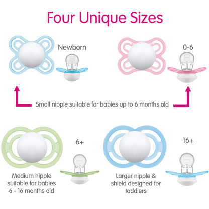 MAM Perfect Night Baby Pacifier, Patented, Glows in the Dark, 2 Pack, 0-6 Months, Unisex