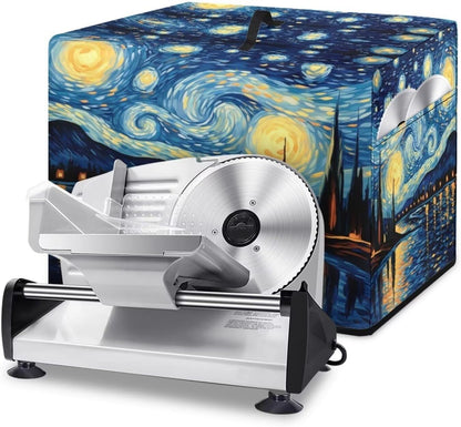 ZUXONGSY Van Gogh Starry Sky Meat Slicer Cover Blue Meat Slicer Machine Cover For Home Meat Bags Dust Cover for Meat Slicer for Gifts