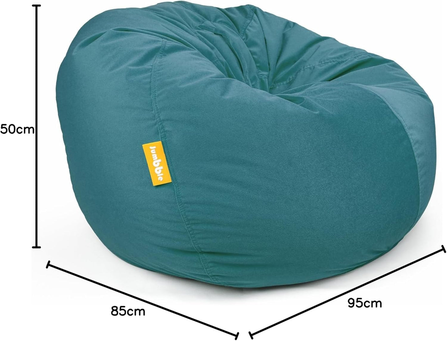 Jumbble Nest Soft Suede Bean Bag with Filling | Cozy Bean Bag Best for Lounging Indoor | Kids & Adult | Soft Velvet Fabric | Filled with Polystyrene Beads (Blue, Large)