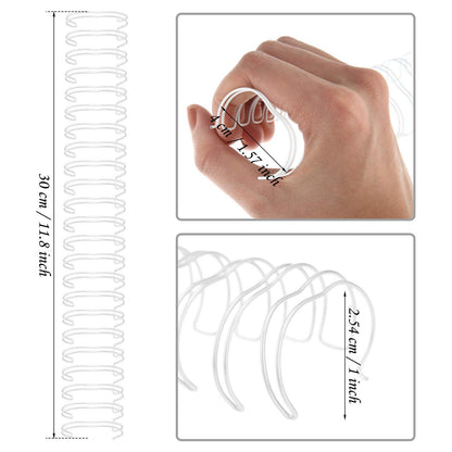 Zonon 6 Pieces Binding Wire Twin Loop Wire Binding Spines Double Loop Binding Wire 1 Inch Cinch Wire Binding Diameter 23 Holes for Teacher Student Document Notebook Making