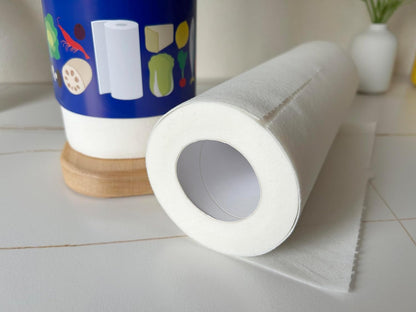 JEBBLAS Washable Kitchen Paper Towel Roll Quick Size Paper Towels 2 Family Rolls=10 Regular Rolls, White Absorbent, Stronge 180 Sheets