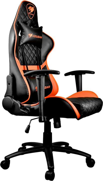 Cougar Gaming Chair Armor One, Steel-Frame, Breathable Pvc Leather, 180° Recliner System, 120Kg Weight Capacity, 2D Adjustable Arm-Rest, Steel 5-Star Base