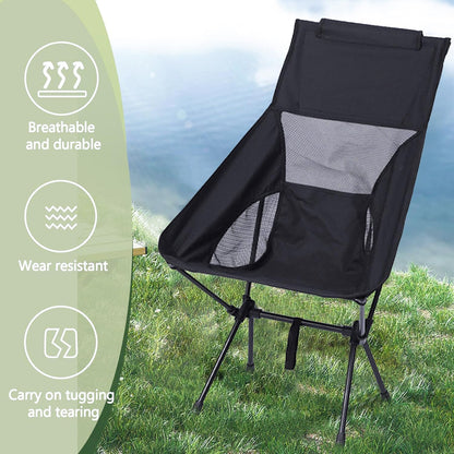 Jorunb Camping Chair for Adults Heavy Duty Outdoor Patio Lawn Chairs Support 350 LBS High Back Padded Oxford with Armrests, Storage Bag, Cup Holder for Fishing, Camping, Foldable (green)