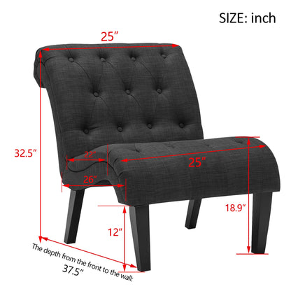 Yongqiang Accent Chair for Bedroom Modern Upholstered Living Room Chairs Armless Fabric Lounge Chair