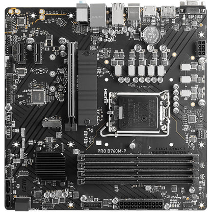 MSI Pro B760M-P LGA1700 4X DDR5 2X M.2 PCIe 4.0 USB-C Micro ATX Motherboard