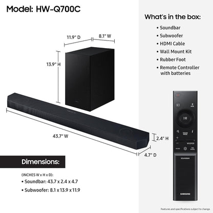 Samsung 3.1Ch Wireless Soundbar with Dolby Digital/DTS Virtual:X In Built Subwoofer Bluetooth Connectivity - HW-B650/ZN