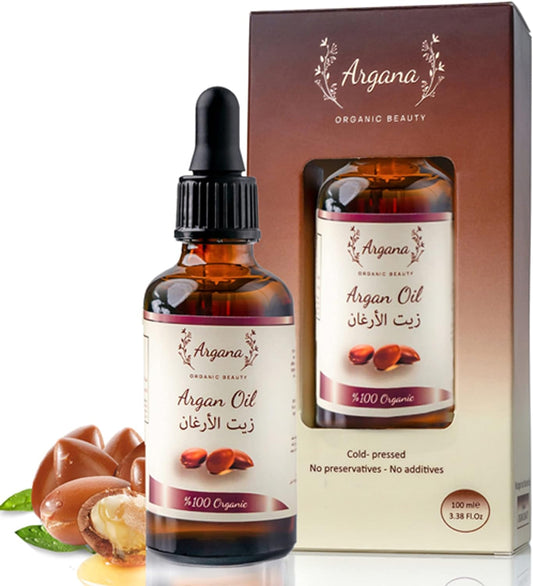 Argan Oil of Morocco For Hair Face and Skin 100% Pure, Organic & Natural Oil, Cold Pressed For All Skin Type, Repairs Damaged Hair, Stimulates Hair Growth & Moisturizes Skin , 50ml/1 fl oz