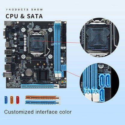 LGA 1150 Motherboard, Dual Channel DDR3 M.2 NVMe NGFF SATA, Mini Itx Motherboard, 6Gb/s PCIe Slot LGA 1150 Micro ATX PC Motherboard for Core