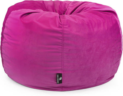 Luxe Decora Nest Soft Suede Bean Bag with Removable Layer | Washable | Perfect for Indoor Relaxation | Kids & Adults | Soft Velvet Finish | Filled with Polystyrene Beads (Black, Large)