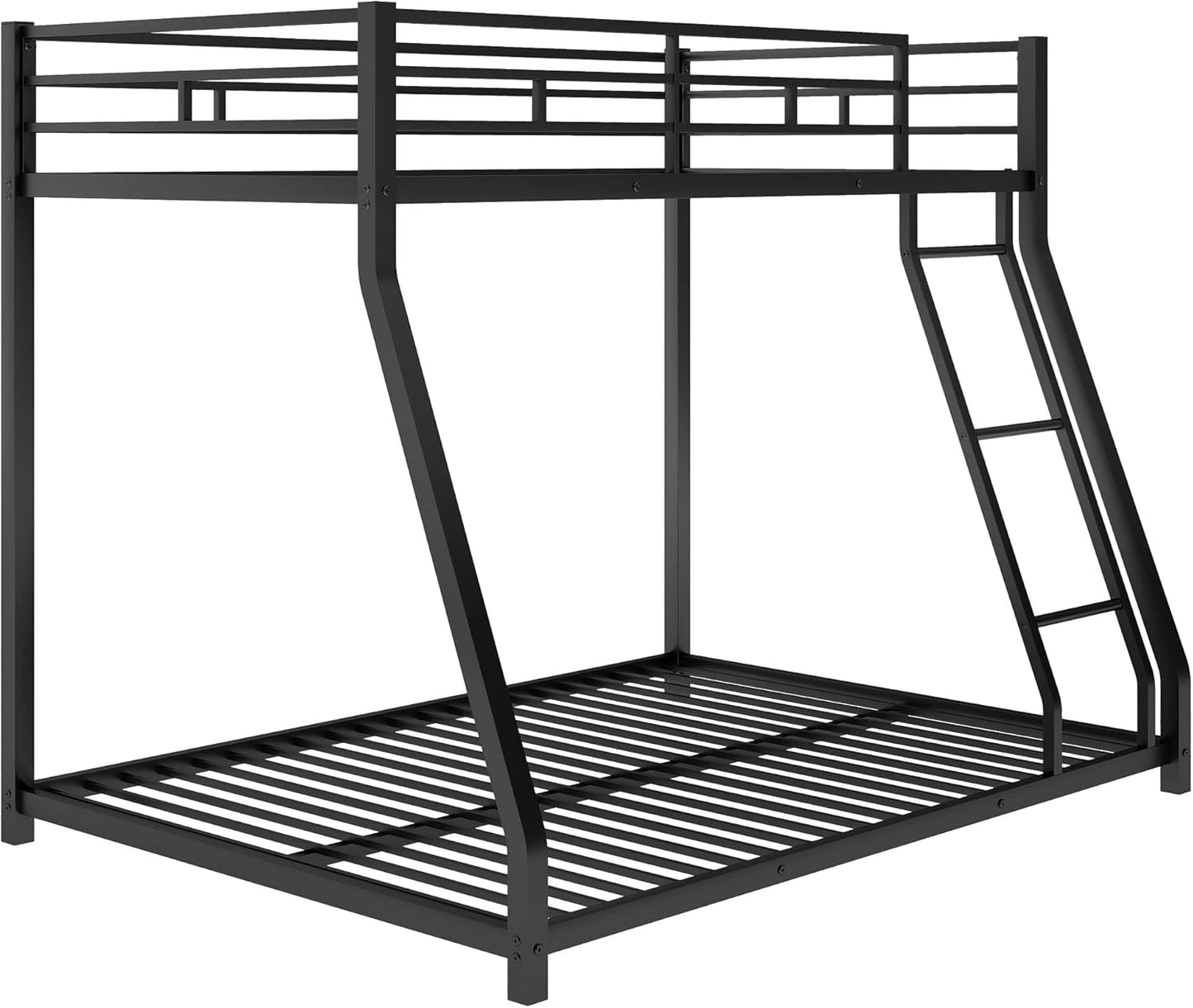 Bellemave Bunk Bed Full Over Queen, Heavy Duty Metal Bunk Bed Frame, Queen bunk Bed for Adults, Adult bunk beds Heavy Duty, Full XL Bunk Bed, Black