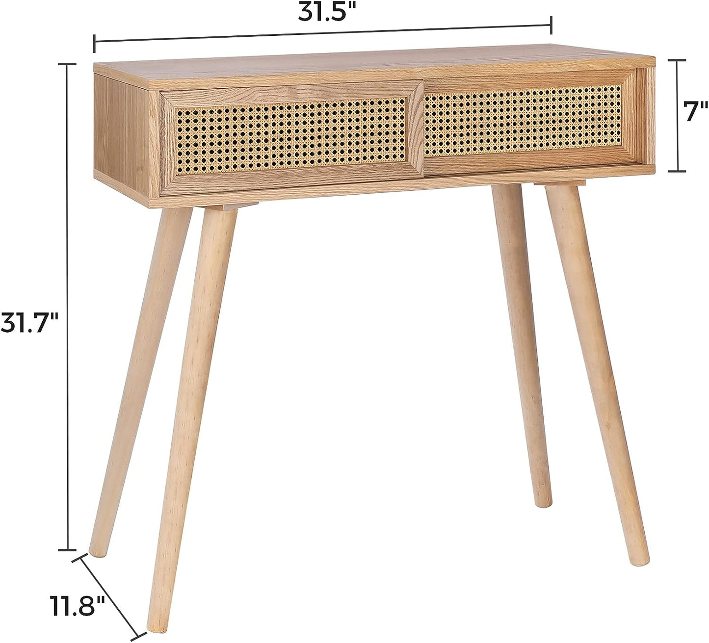 Console Table, 31" Console Tables for Entryway Small Entryway Table, Vanity Desk Rattan Dresser Side Table Entry Table Narrow Console Table Modern Hallway Table Boho Sofa Table