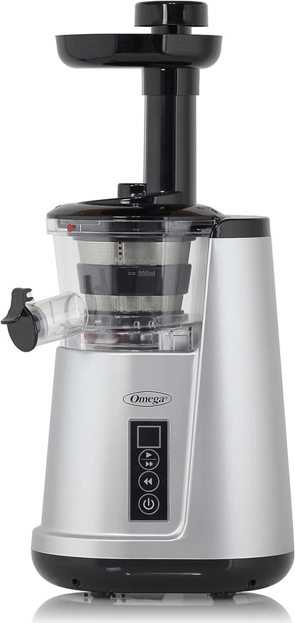 OMEGA Juicer Cold Press 365 Vertical Slow Masticating Extractor for Fruits and Vegetables, BPA Free, 65 RPM, 150 Watts, Silver