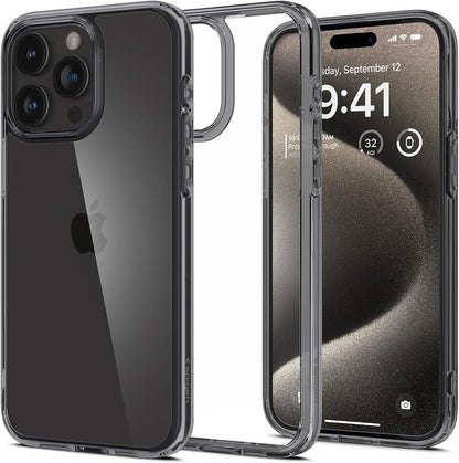 Spigen Ultra Hybrid designed for iPhone 15 Pro Max case cover (2023) - Frost Black - CaveHubs