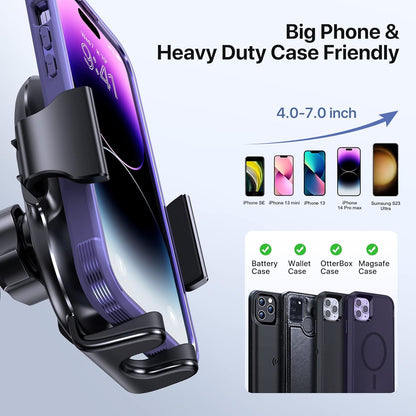 Miracase 【2023 New Generation】Car Phone Holder, Long Arm Phone Holder Car for Dashboard Windshield Air Vent【Heat-Resistant Strong Suction Cup】Car Mobile Holder Compatible with All Smartphones