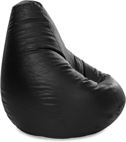 Luxe Decora PVC Bean Bag with Filling (X-Large, Beige)