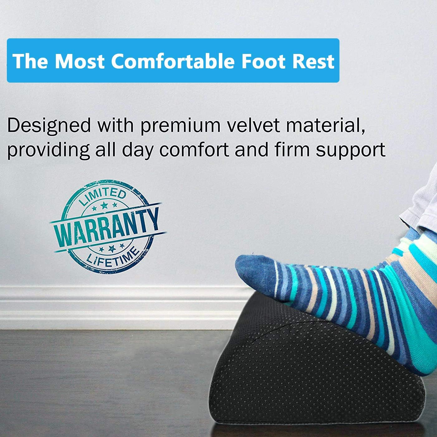 Office Foot Rest Under Desk: New Ergonomic Footrest Cushion w/Angled Half Cylinder Design for Optimum Leg Clearance: Firm, Compact Supportive Foot Stool Under Desk Foot Rest Desk Accessories