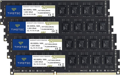 Timetec 16GB KIT(2x8GB) DDR3L / DDR3 1600MHz (DDR3L-1600) PC3L-12800 / PC3-12800 Non-ECC Unbuffered 1.35V/1.5V CL11 2Rx8 Dual Rank 240 Pin UDIMM Desktop PC Computer Memory RAM(SDRAM) Module Upgrade - CaveHubs