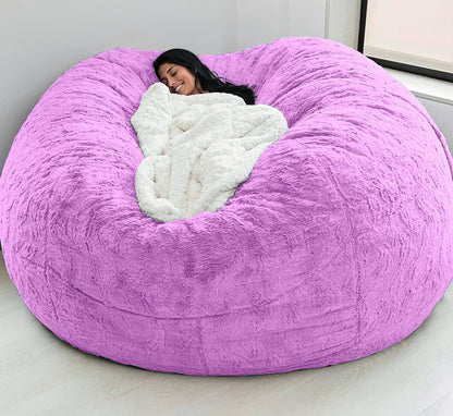 EKWQ Bean Bag,Big Huge Giant Bean Bag Chair for Adults, (No Filler) Bean Bag Chair for Adults Kids Comfy Fluffy Giant Round Beanbag Lazy Sofa Cover- Machine Washable Covers, Double Stitched Seams