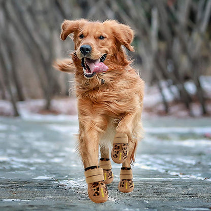 QUMY Dog Shoes for Large Dog, Medium Dogs Boots & Paw Protectors for Winter Snowy Day, Summer Hot Pavement, Waterproof in Rainy Weather, Outdoor Walking, Indoor Hardfloors Anti Slip Sole Black Size 5