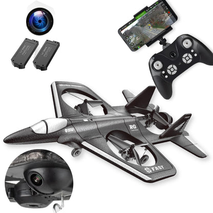 Fitto Mobile App and Remote Control Airplane with Camera Toy, Advanced Hover Aircraft, Easy To Fly with Flight Aids and Rechargeable Battery, Black