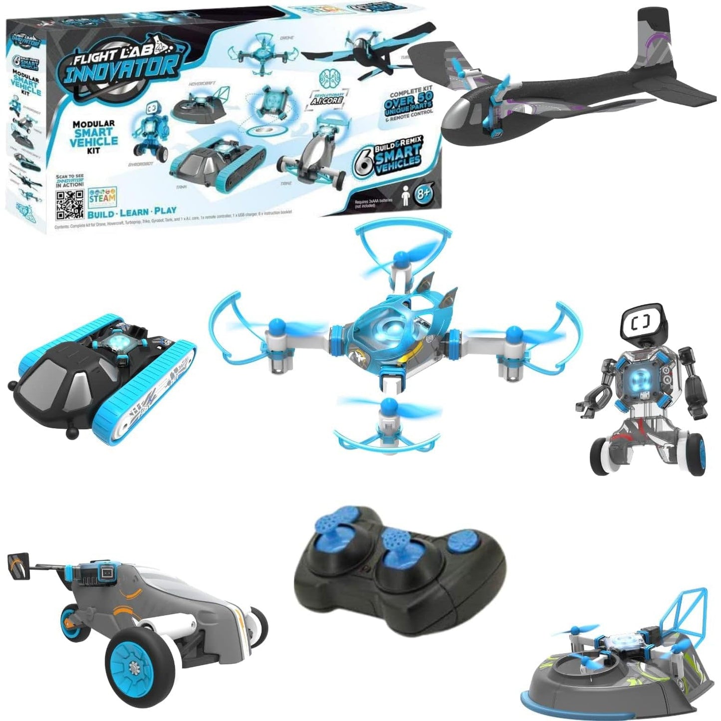 Fitto Mobile App and Remote Control Airplane with Camera Toy, Advanced Hover Aircraft, Easy To Fly with Flight Aids and Rechargeable Battery, Black