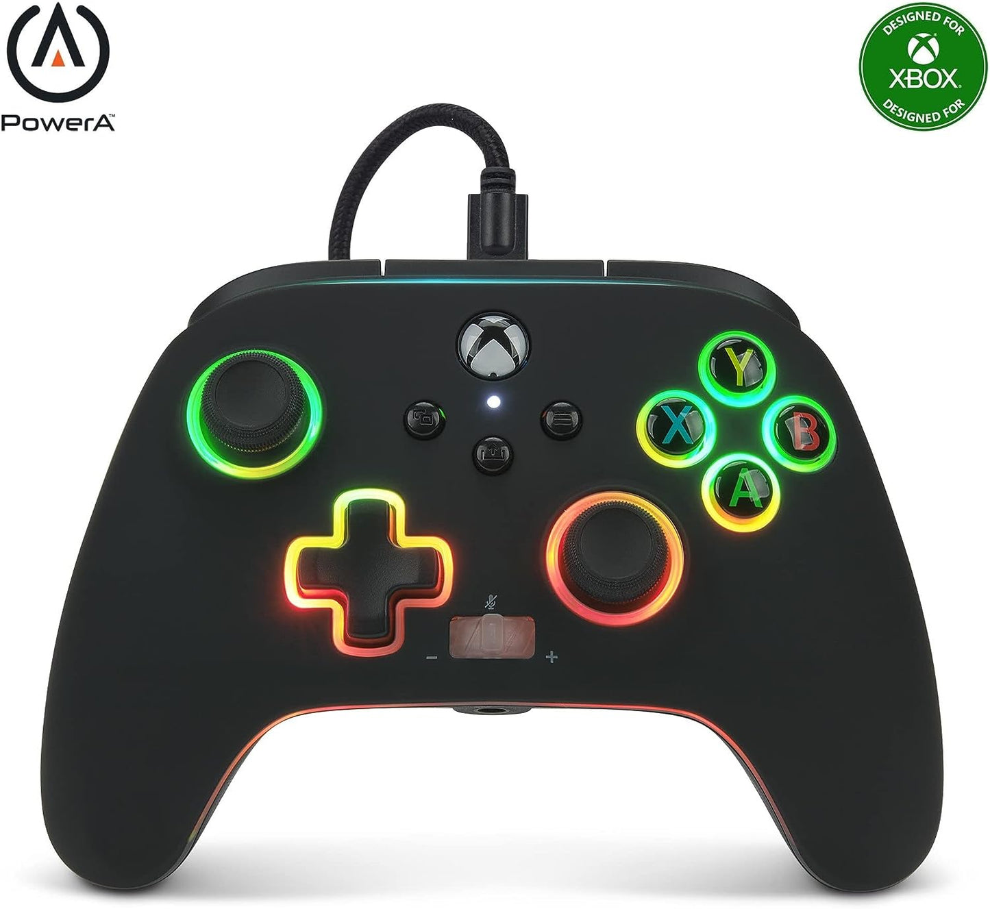 PowerA Wired Controller for Xbox Series X|S - White, gamepad, wired video game controller, gaming controller, works with Xbox One - Xbox Series X