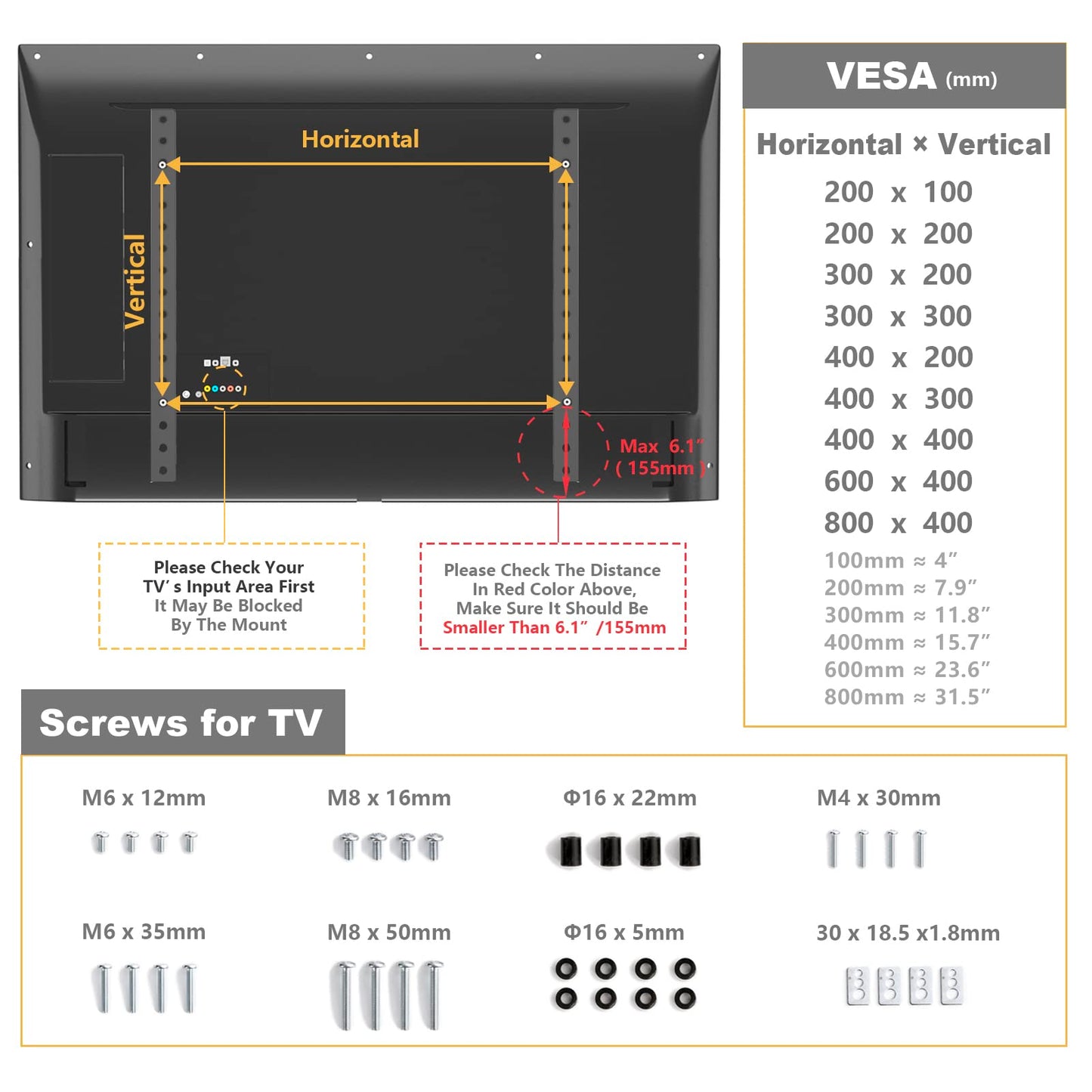 TAVR Furniture Universal Table Top TV Stand Base/Legs for Most 32 37 40 42 47 50 55 LCD LED Plasma Flat Screen TVs, Height Adjustable Replacement Stand, Holds up to 88 lbs, Max VESA 800x400 mm