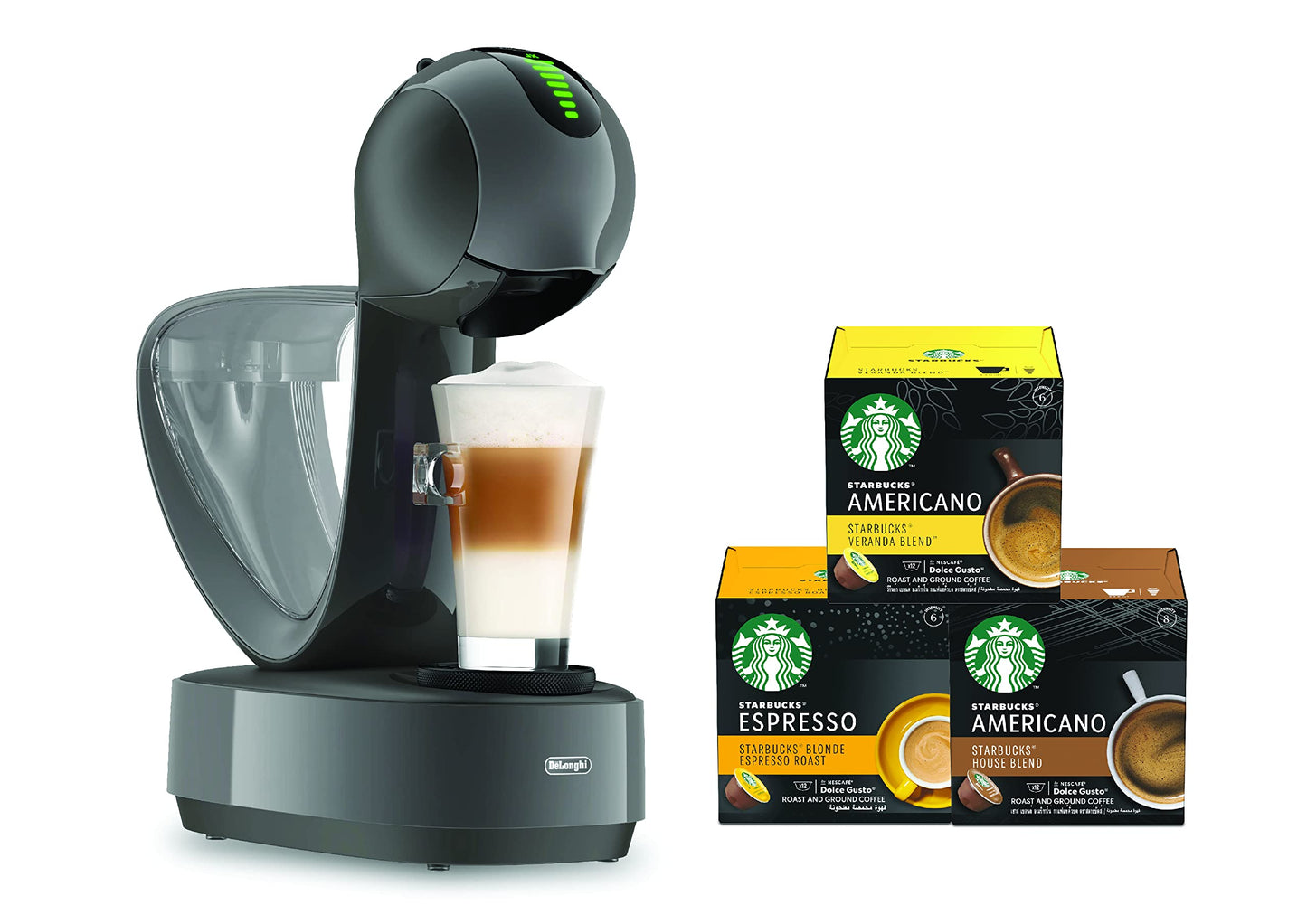 Nescafe Dolce Gusto by De'Longhi INFINISSIMA Touch Automatic Capsule Coffee Machine with Compact & Powerful up to 15 Bar Pressure, Cappuccino, Tea, Hot Chocolate & Espresso Coffee Maker EDG268.W White