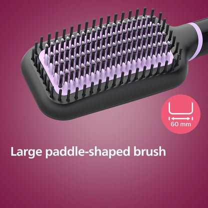 Philips StyleCare Essential | Heated Straightening Brush | Tourmaline Ceramic Coating | 2 Temperature Settings | Hair Straightener | ThermoProtect Technology | 2 Years Warranty | BHH880/03