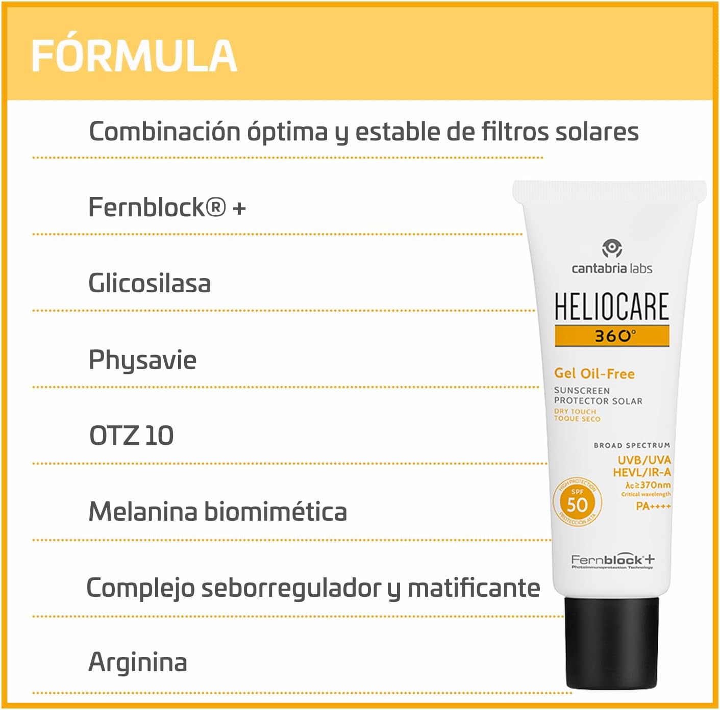 Heliocare Heliocare, 360° Gel Oil Free Sunscreen, SPF 50, 50 ml