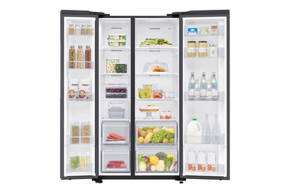 Samsung 680 Liters, Side By Side Refrigerator, RS62R5001B4/AE, Gentle Black Matt, SpaceMax Technology, 20 Year Warranty on Digital Inverter Compressor