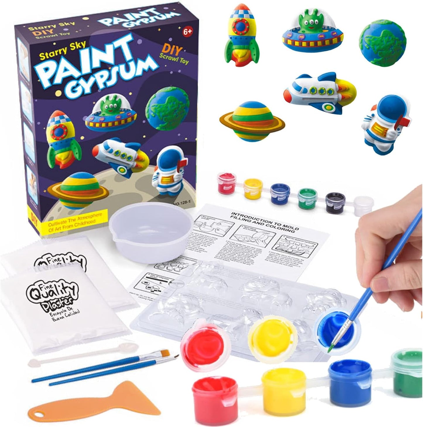 Painting Kits for Kids Crafts, Mould and Paint Cute Pets Arts and Crafts Toy, DIY Kit (Universe)