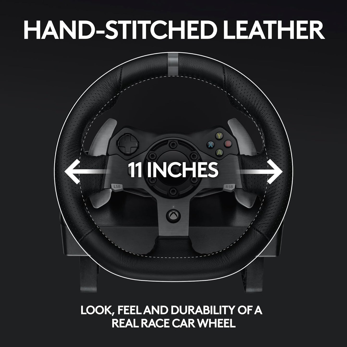 Logitech G920 Driving Force Racing Wheel and Floor Pedals, Real Force Feedback, Stainless Steel Paddle Shifters, Leather Steering Wheel Cover for Xbox Series X|S, Xbox One, PC, Mac - Black