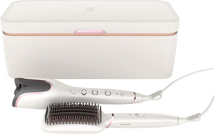 Philips StyleCare Essential | Heated Straightening Brush | Tourmaline Ceramic Coating | 2 Temperature Settings | Hair Straightener | ThermoProtect Technology | 2 Years Warranty | BHH880/03