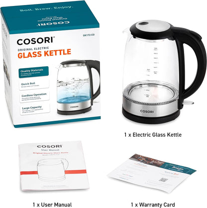 COSORI Electric Kettle, Tea Kettle Pot, 1.7L/1500W, Stainless Steel Inner Lid & Filter, Hot Water Kettle Teapot Boiler & Heater, Automatic Shut Off, BPA-Free, Black