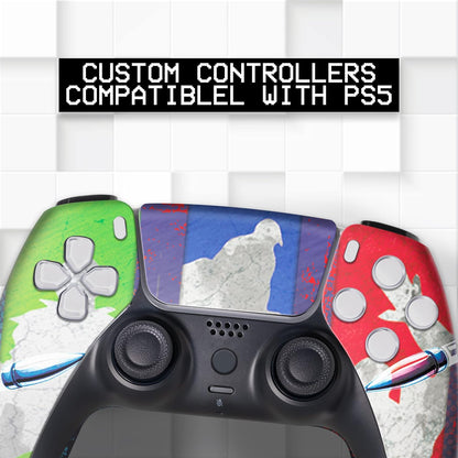 BCB Controller Customised for PS5 Controller Wireless. Original Playstation 5 Controller Compatible with Custom PS5 Remote Control Console. Customized with Permanent Hydro-dip Printing (Not a Skin)