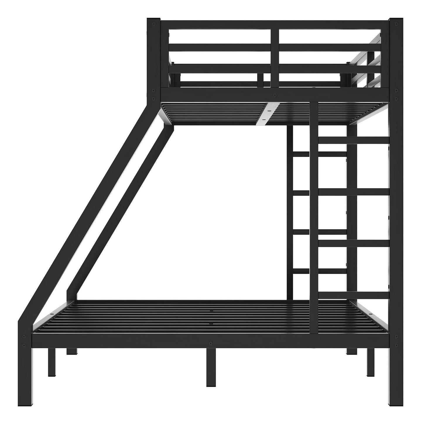 Bellemave Bunk Bed Full Over Queen, Heavy Duty Metal Bunk Bed Frame, Queen bunk Bed for Adults, Adult bunk beds Heavy Duty, Full XL Bunk Bed, Black