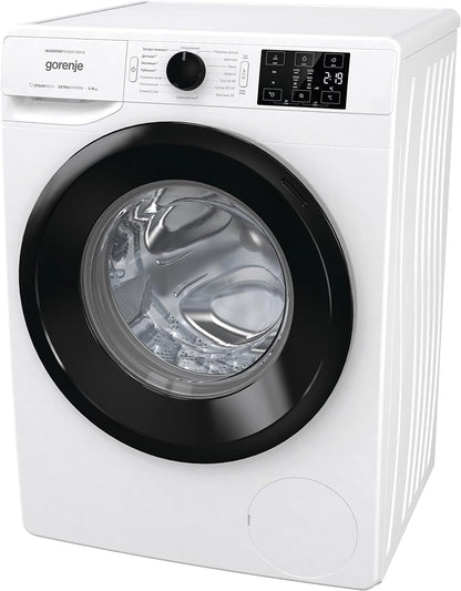 Gorenje 8 Kg Fully Automatic Front Load Washing Machine with Inverter Motor, 1400 RPM and 16 Programs, White, WNEI84BS, 1 Year Warranty