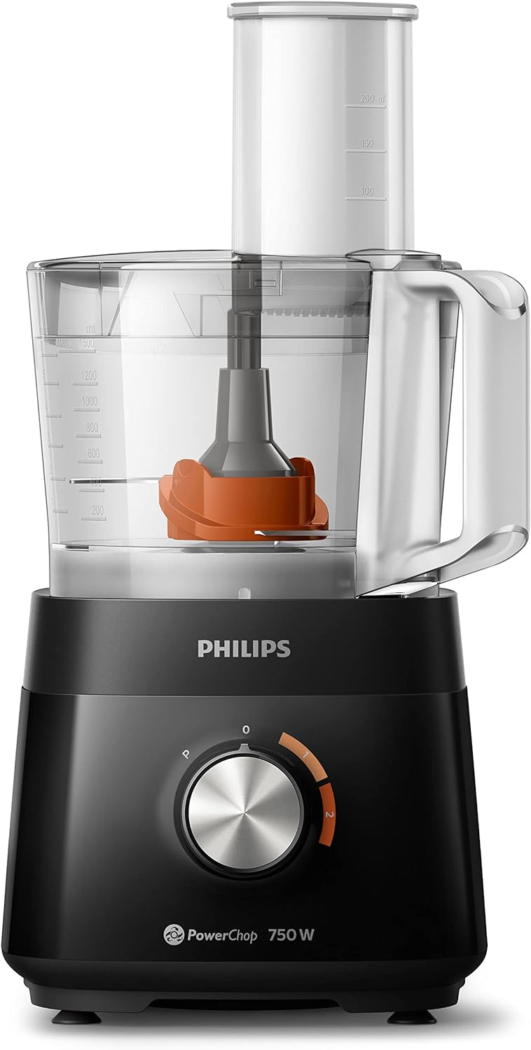 PHILIPS 5000 Series food processor HR7302/90, Black 2 years manufacturer warranty