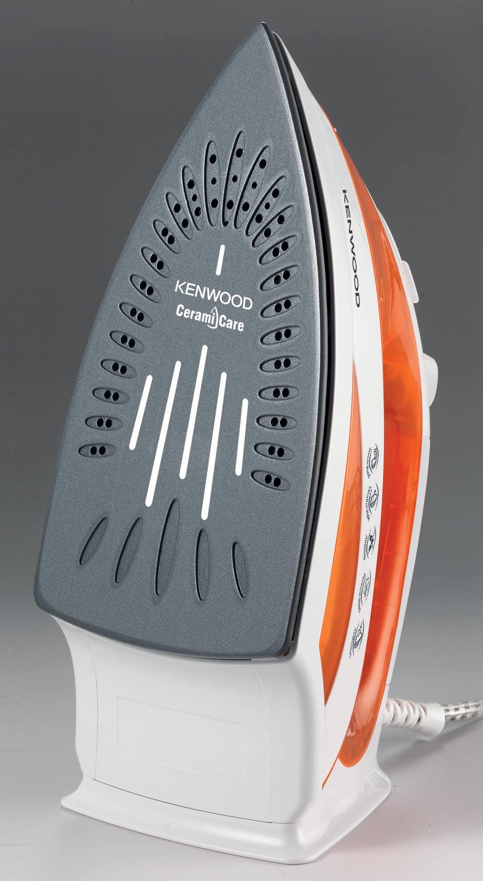 Kenwood Steam Iron 2100W With Ceramic Soleplate, Anti-Drip, Self Clean, Continuous Steam, Burst, Spray Function Stp50.000Wo White/Orange